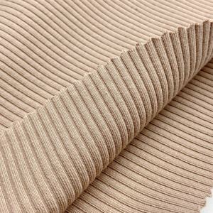 Raw material 290GSM rayon cotton spandex knitting thick 3*3 viscose ribbed fabric for winter cardigan