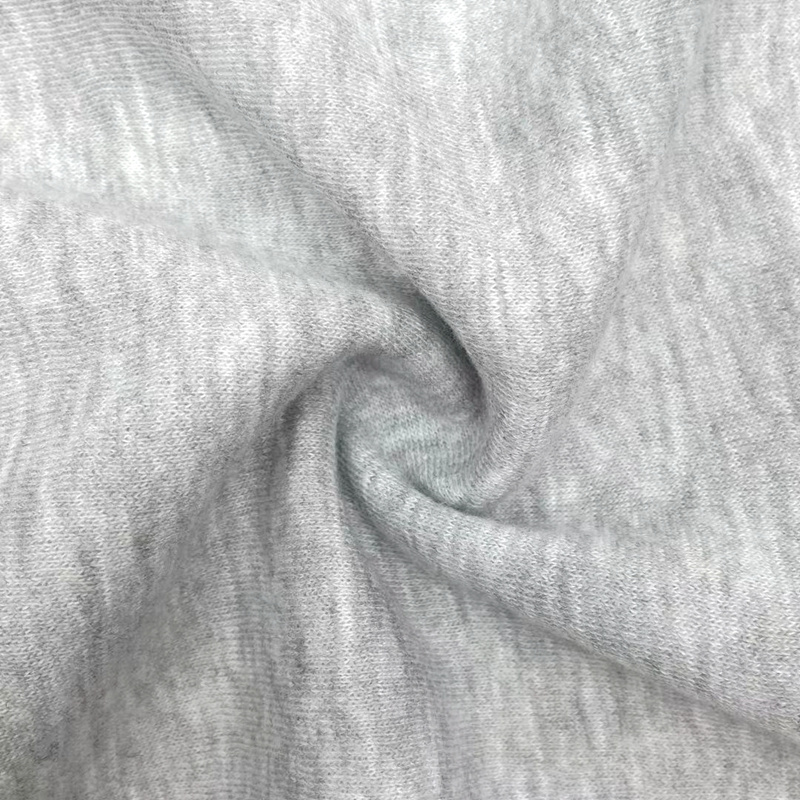 Soft quality 70% polyester 30% cotton knitted TC brushed 260GSM heather french terry fleece fabric for hoodie