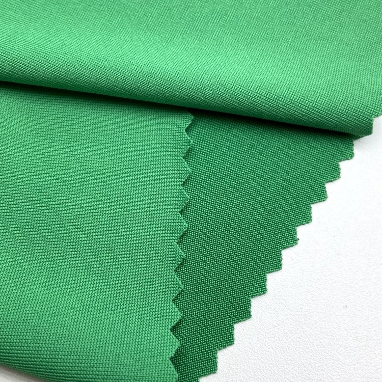 High quality 100D DTY 180gsm polyester spandex knitted solid single jersey fabric without brush for tshirts