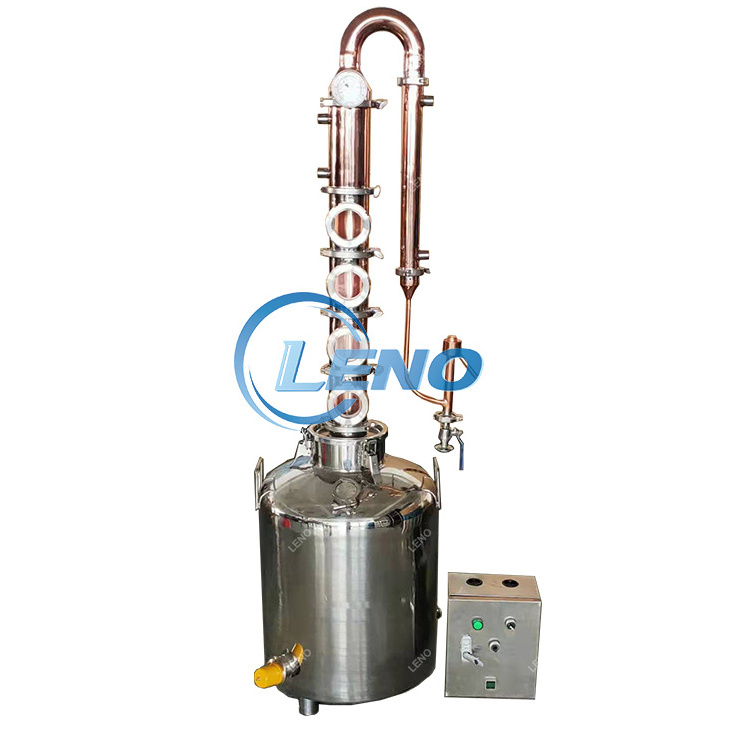 50L stainless steel copper distilling distillery boiler tank pot with reflux still column for sale