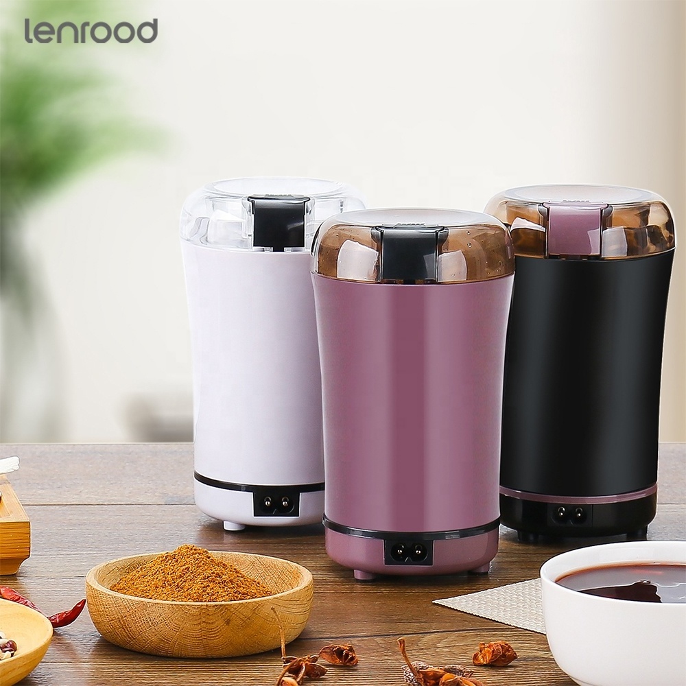 Lenrood Coffee Grinder LR-M150A Fresh Grind Electric Coffee Grinder For Beans Spices Stainless Steel Blades Removable Chamber