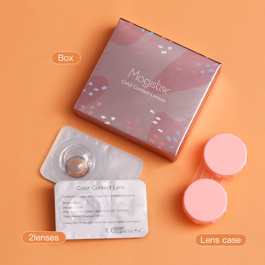 Free Custom Eye Lens Fresh new look colored contact lenses wholesale Personal Brand Paper Box 3 tone lentes de contacto de color