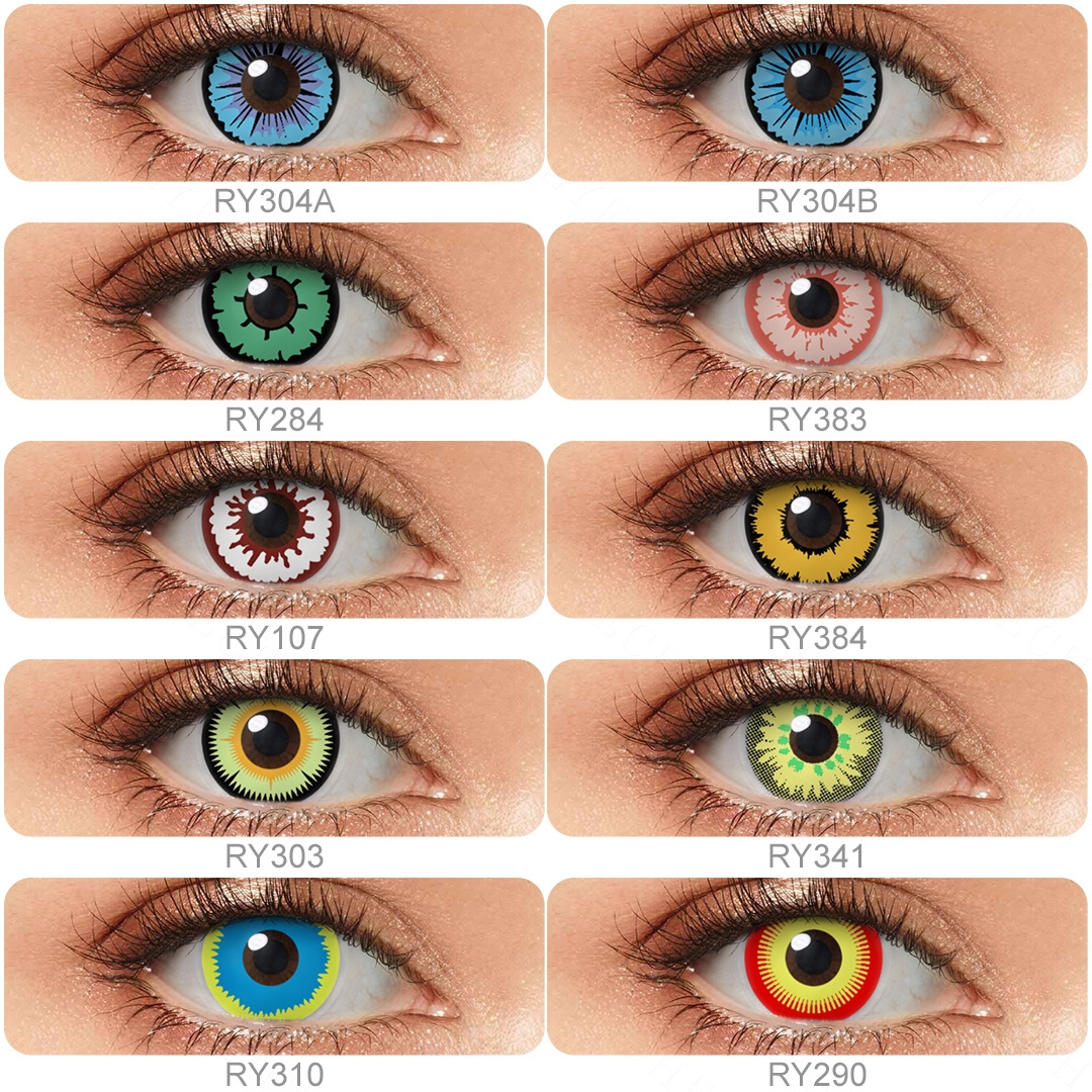 PSEYECHE New Arrival Magic Yearly Halloween Contact Lenses Soft Eye Colored Contact Lenses Cosplay Lens Crazy Colored Contacts