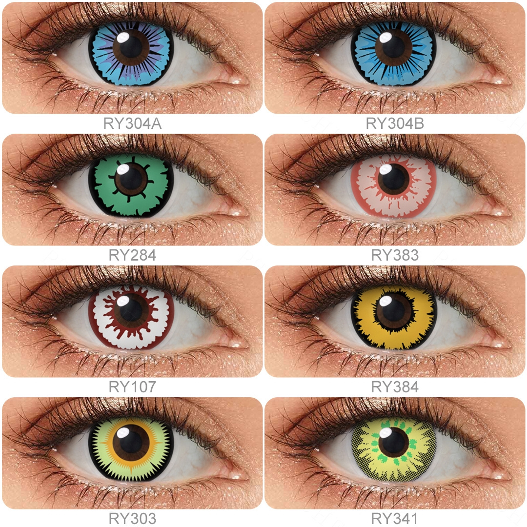 PSEYECHE New Arrival Magic Yearly Halloween Contact Lenses Soft Eye Colored Contact Lenses Cosplay Lens Crazy Colored Contacts