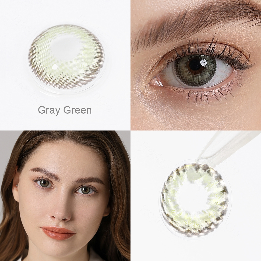 Freshgo L17 Diamond circle soft  eye contact lenses glitter gray colored contacts lenses for the eyes