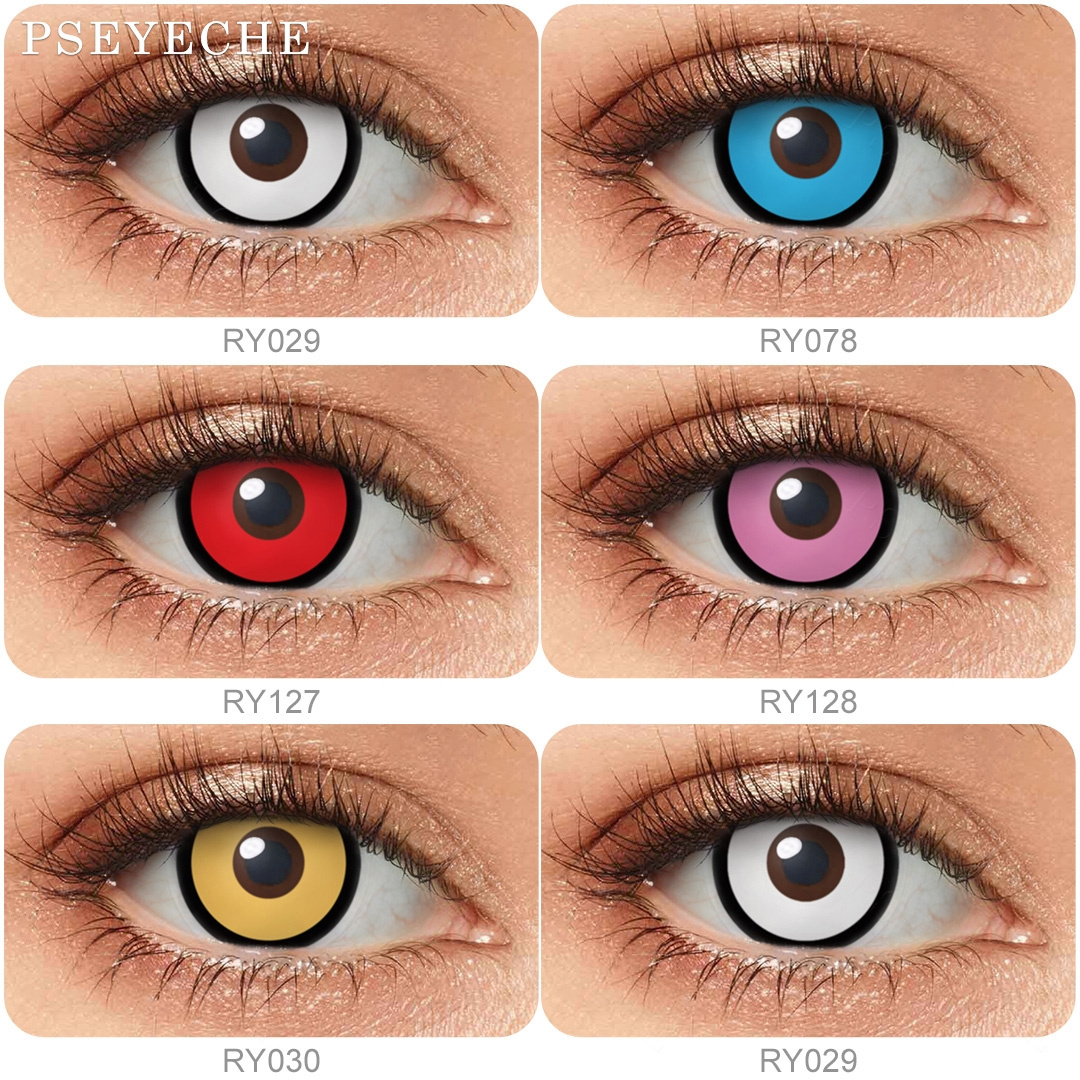 Cosplay Anime Eye Lens PSEYECHE Black Ring Crazy Crazy Contact Lenses Korea Factory Halloween Lenses To Beautify The Eyes