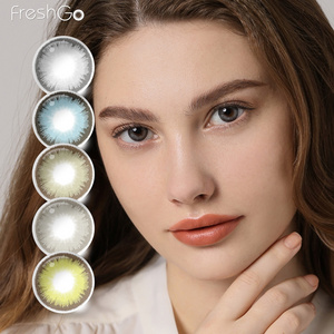 Freshgo L17 Diamond circle soft  eye contact lenses glitter gray colored contacts lenses for the eyes