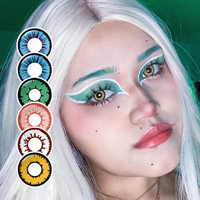 PSEYECHE New Arrival Magic Yearly Halloween Contact Lenses Soft Eye Colored Contact Lenses Cosplay Lens Crazy Colored Contacts