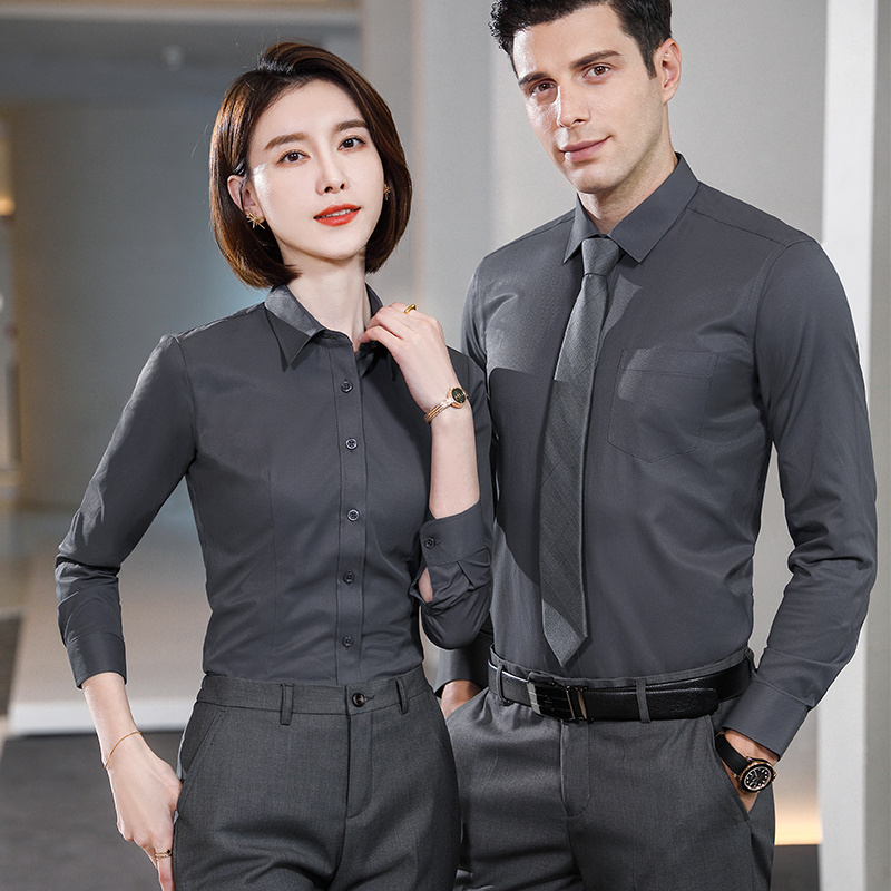 Polyester Cotton Dress Shirts for Men High-quality Cheap OEM Full Sleeve Chinese Factory Direct Sell Same Design for Genders