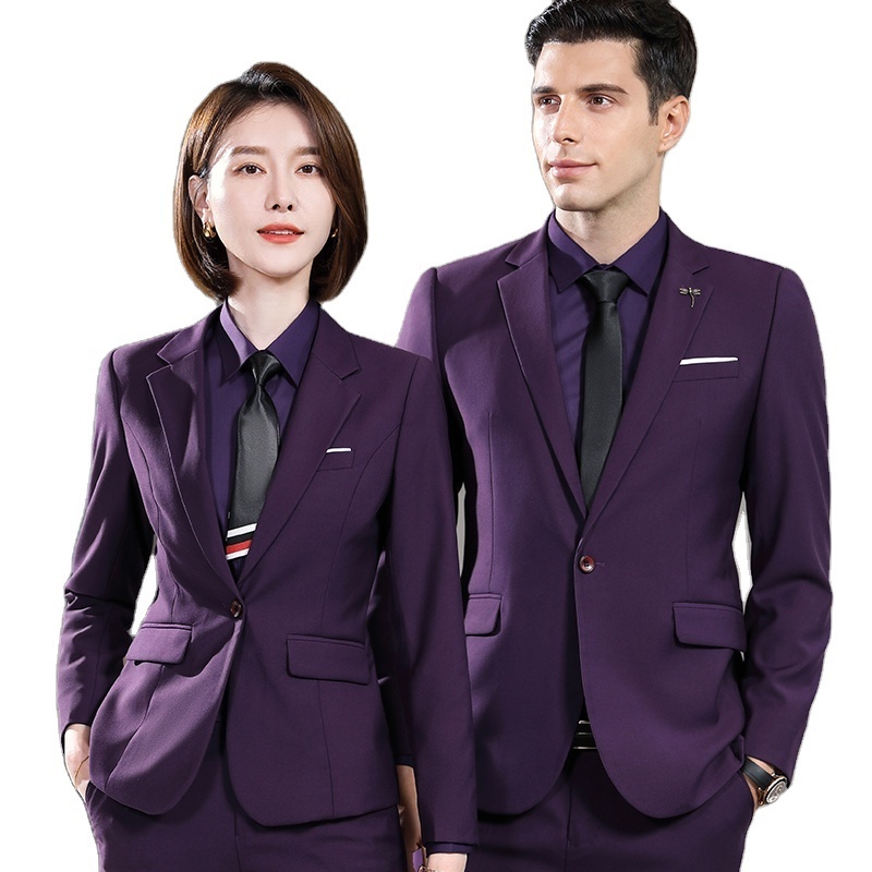 Wholesale OEM Dropship Business Suit Formal Wedding Same style for men and women 2 Piece pant Suit Office Work Men Blazer Set