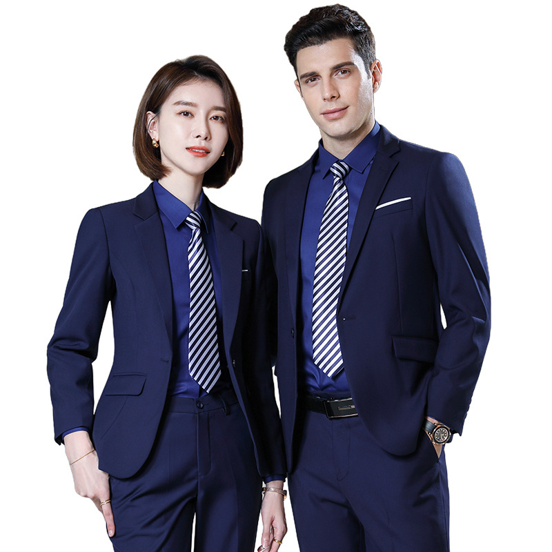 Wholesale OEM Dropship Business Suit Formal Wedding Same style for men and women 2 Piece pant Suit Office Work Men Blazer Set