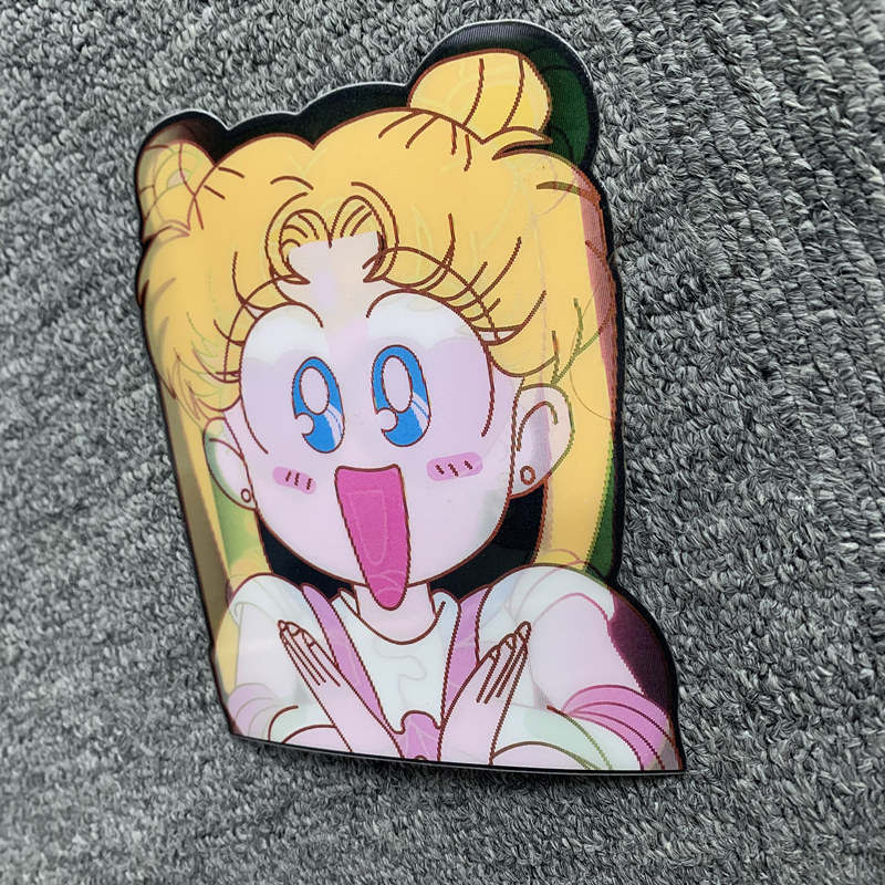 Hot selling 3D motion car sticker anime girls stickers holographic stickers for decoration