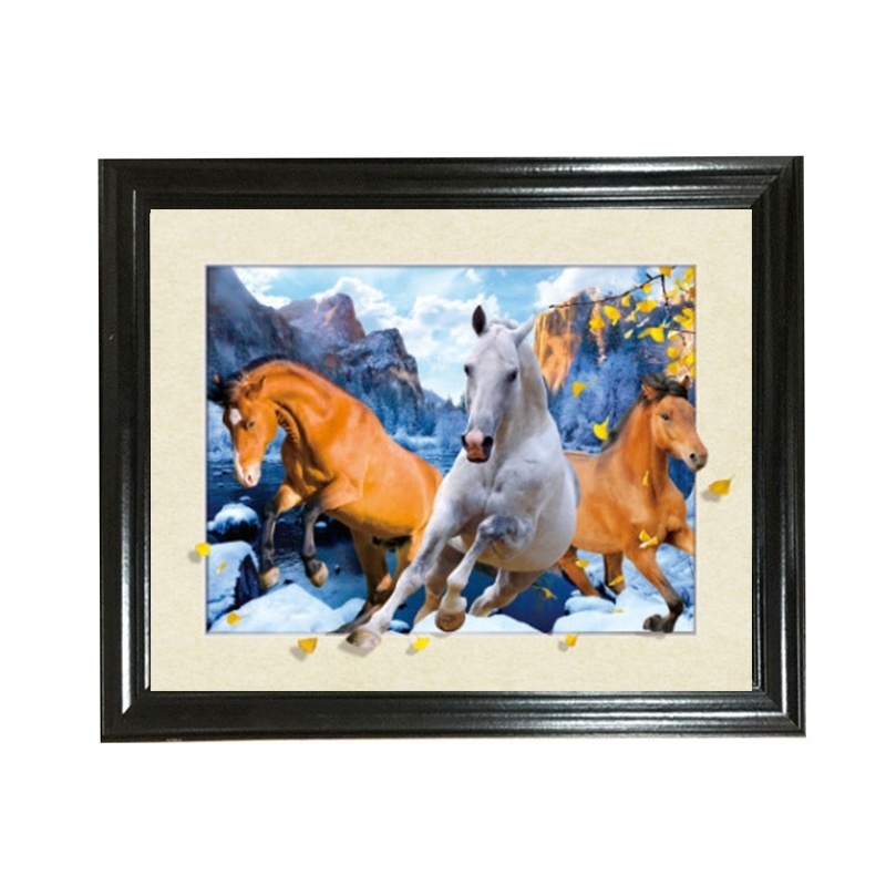 Horse 5D picture 3D lenticular printing 5D wallpaper picture for wall decoration