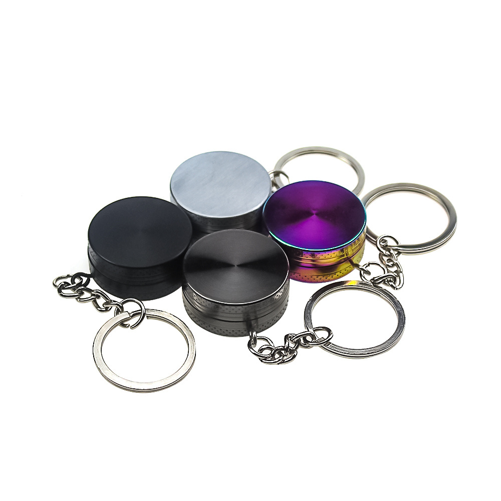 LENS Zinc Alloy 30MM 2 Part Mini Grinder Keychain Herb Grinder With Custom Logo