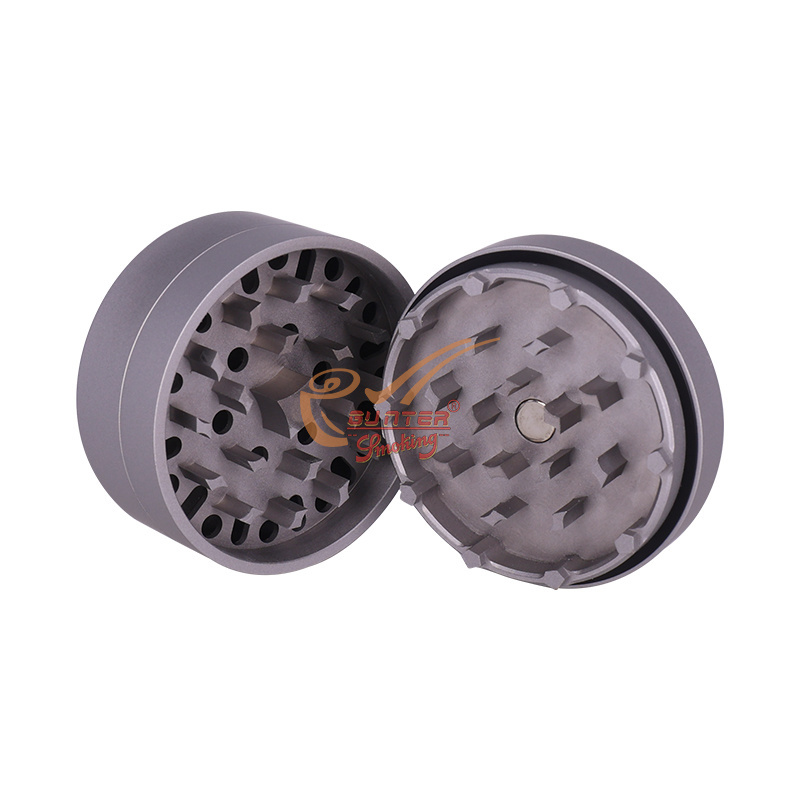 Custom logo metal stainless steel 3 piece layers  modern mini herb grinder crusher smoking herbal