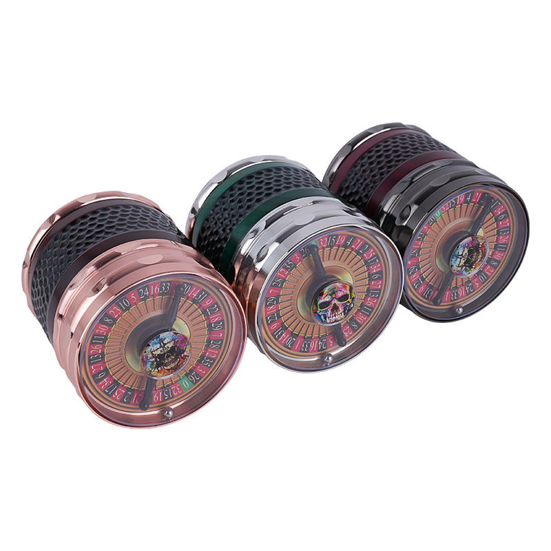 Wholesale Metal Zinc Alloy  Custom Grinder 4 Layers  LED Shape Herb Grinder