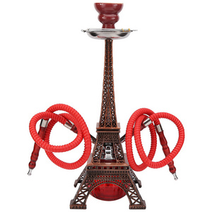 LENS Modern Tower Design Hookah 46cm Two Hose Shisha Smoking Accessory