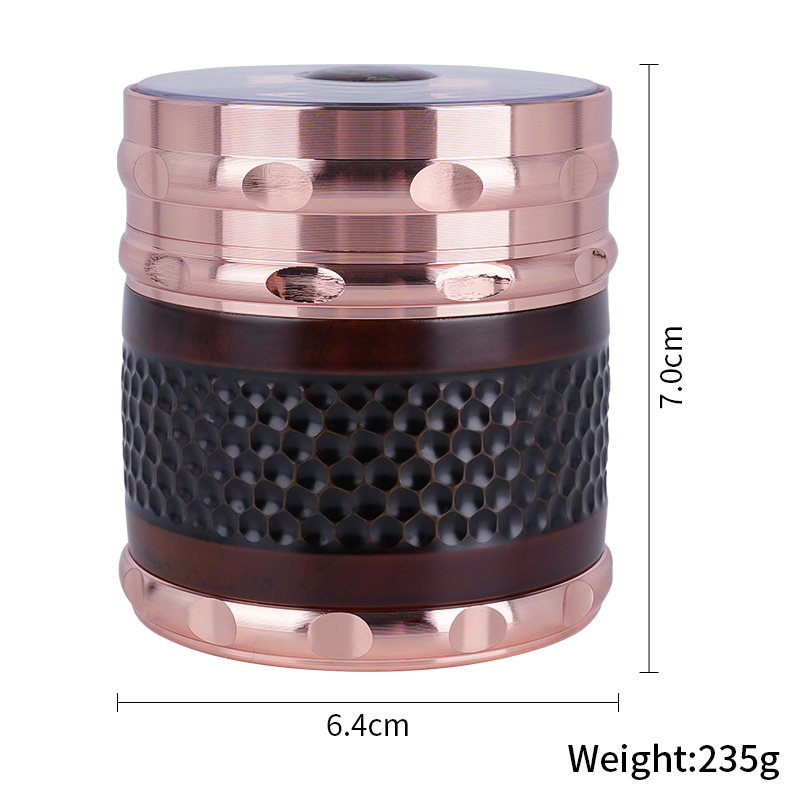 Wholesale Metal Zinc Alloy  Custom Grinder 4 Layers  LED Shape Herb Grinder