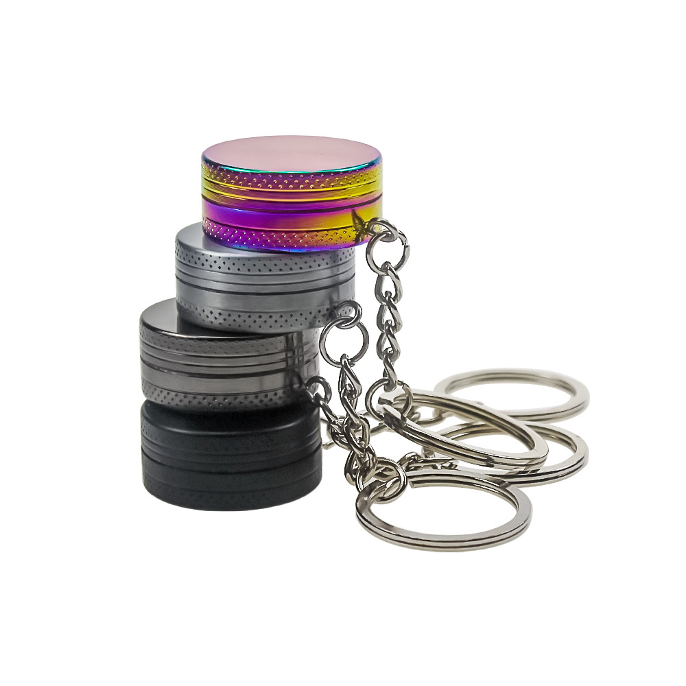 Personalized Custom 30mm 2 Layer Keychain Grinders Zinc Alloy Herb Grinder