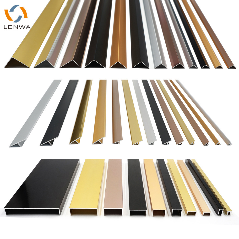 LENWA ALUMINIUM Low MOQ Decorative Aluminium Metal T Trim Edge T Shape Table Furniture Edging Trim Strips