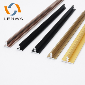 LENWA ALUMINIUM Low MOQ Decorative Aluminium Metal T Trim Edge T Shape Table Furniture Edging Trim Strips