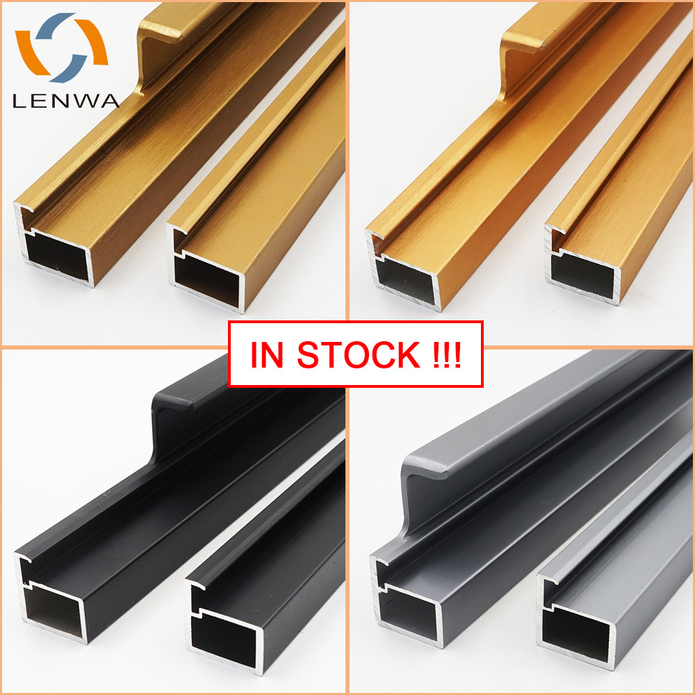 LENWA Ready in Stock Matte Black Kitchen Cabinet Aluminum Frame for Cabinet Door Glass