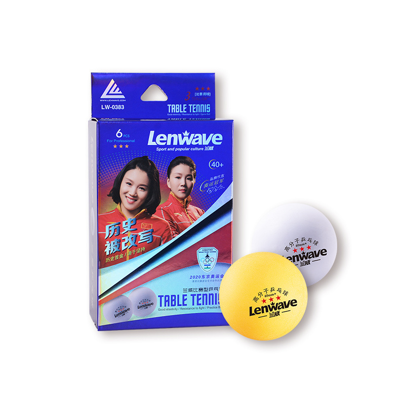 lenwave brand new design high quality personalized 3 star ping pong table tennis ball