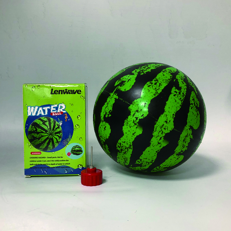 Customized Lenwave 9 and 6 inches synthetic rubber inflatable/water filling watermelon stress ball pvc beach water ball