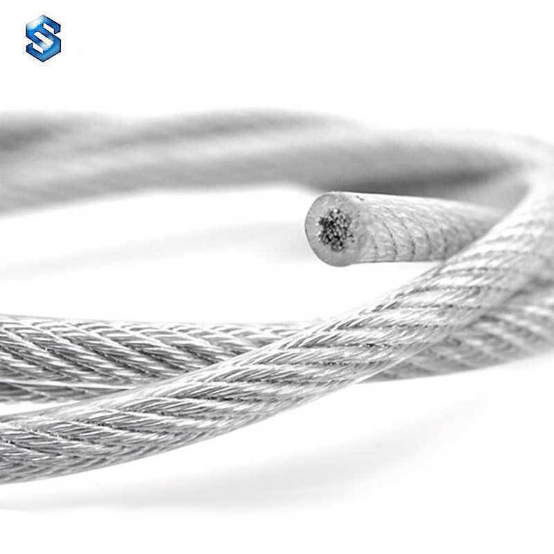 316 7X19 6-8mm PVC coated stainless steel wire rope  marine wire rope