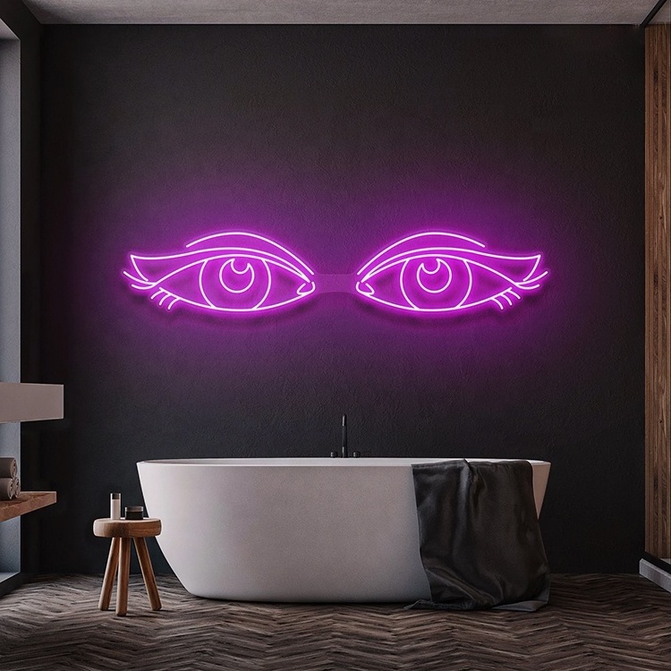 Ladies room beauty led lashes neon sign led salon store advertising neon light for wall decoration