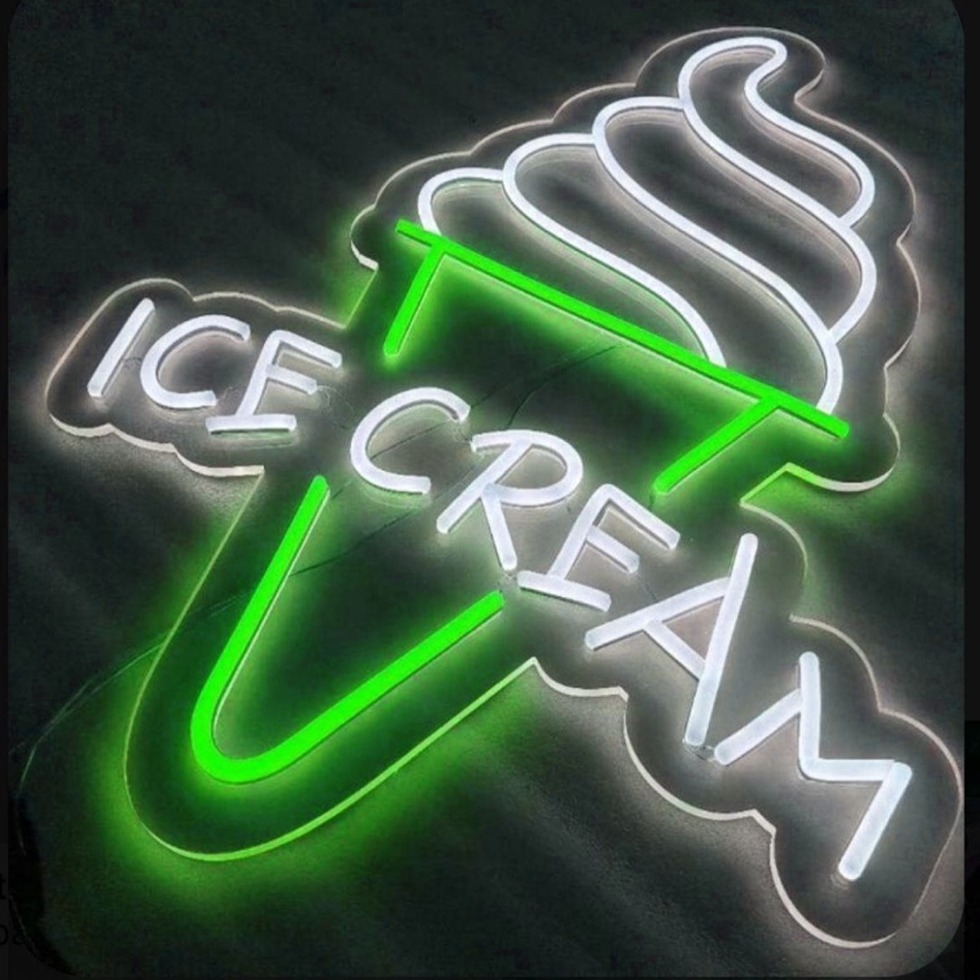 Custom led neon sign Ice cream shop led light up sign for wall decoration