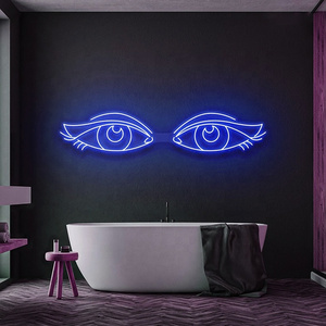 Ladies room beauty led lashes neon sign led salon store advertising neon light for wall decoration