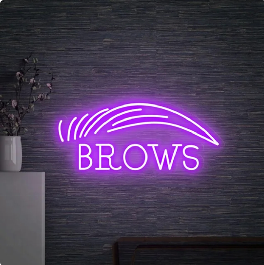 Brows neon light Eyelashes Neon Sign Business beauty neon sign Wall decor Beauty Salon Sign eyelash decor nails Shop Decor