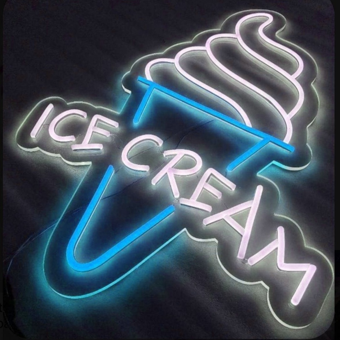 Custom led neon sign Ice cream shop led light up sign for wall decoration