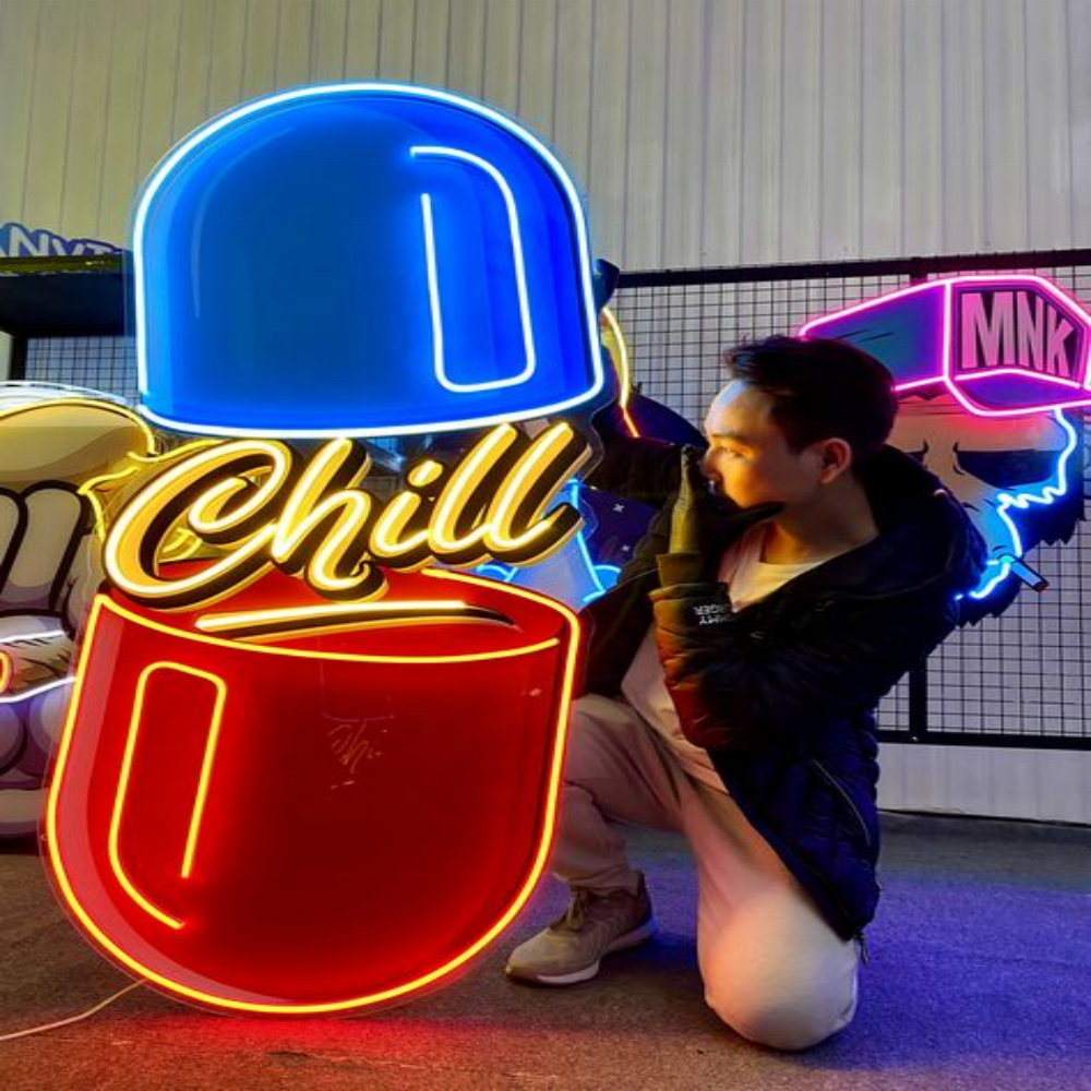 Custom store business logo led neon sign UV printed color light up sign light signboard neon light sign for indoor decoration