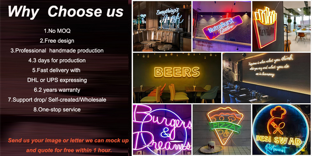 Custom UV printed led neon sign light store business logo signboard Uv-printed neon sign light wall decoration