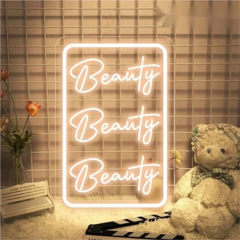 Custom salon branding lash stand custom led light up sign store business logo design for wall decoration