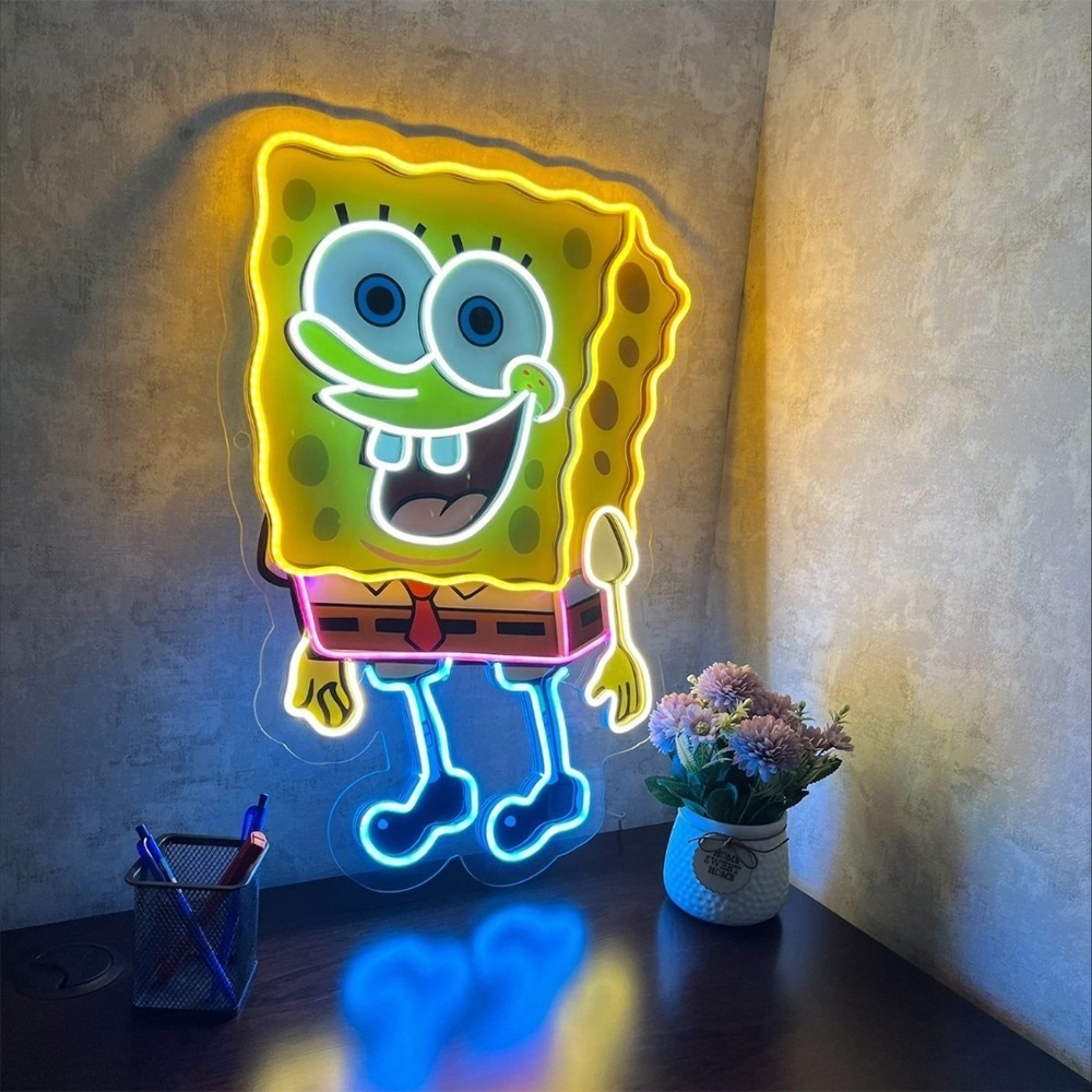 Custom neon sign printed design wall neon art 3D UV printed neon light up sign light for wall decoration