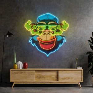 Custom UV printed led neon sign Monkey Soldier LED Neon Sign Light Pop Art decoration led wall decoration lighting