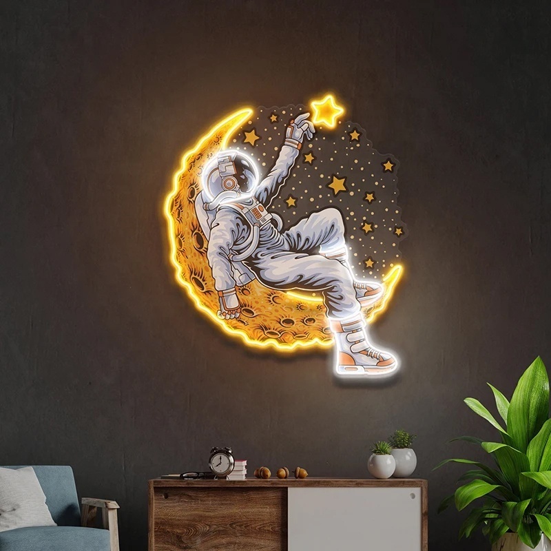 Astronauts spaceman led neon sign store business signboard led light up sign anime neon sign for wall decoration