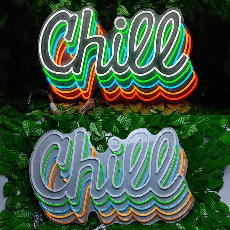 Free shipping Neon LED lights Chill letter flex 3D Infinity custom neon light for decoration