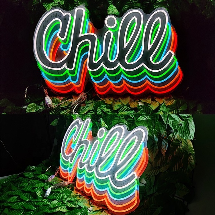 Free shipping Neon LED lights Chill letter flex 3D Infinity custom neon light for decoration