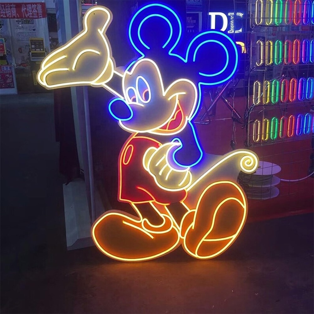 Custom store business logo design led light up sign UV printed signboard business design led neon sign light for wall decor