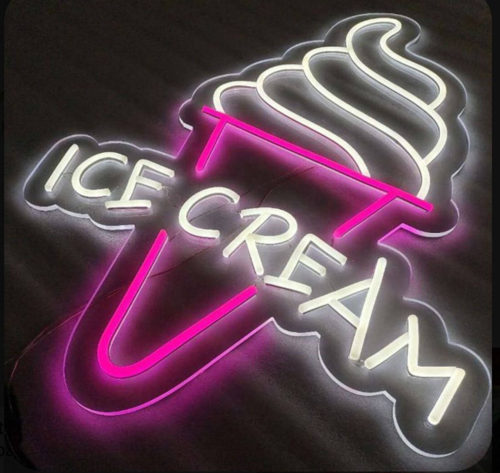 Custom led neon sign Ice cream shop led light up sign for wall decoration