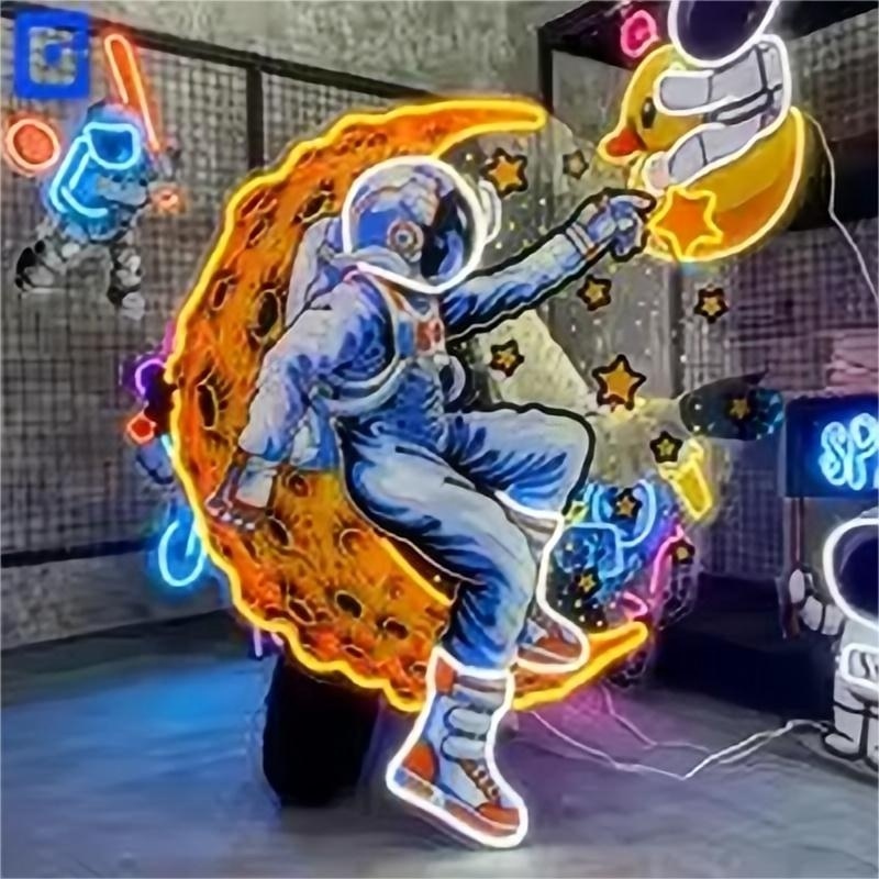 Astronauts spaceman led neon sign store business signboard led light up sign anime neon sign for wall decoration