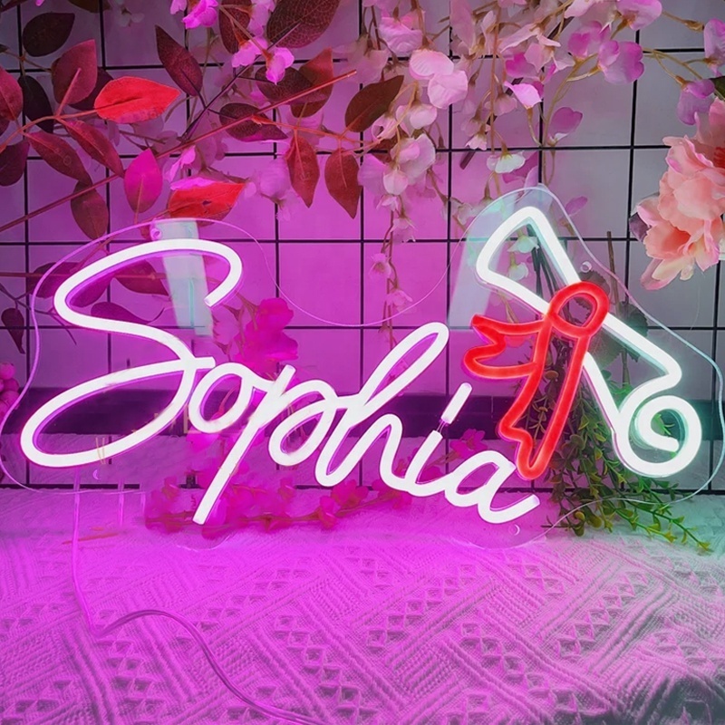 Free design No MOQ 1 set to start Custom name Neon light personalized gift light up sign for bedroom wall decoration