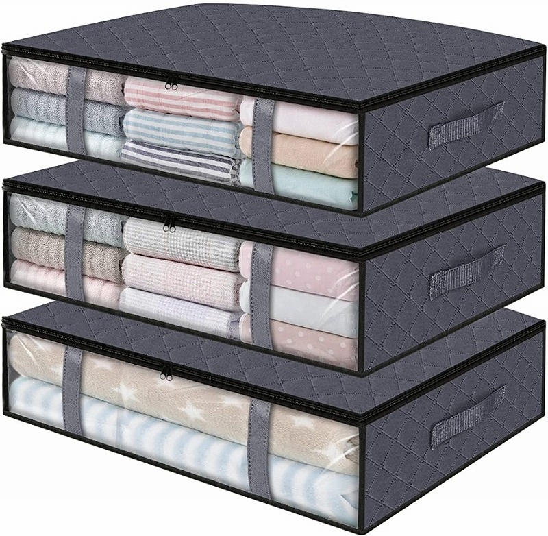 In stock Storage Bins Underbed Storage Containers Organizer with Strong Double Zippers for Home Closet