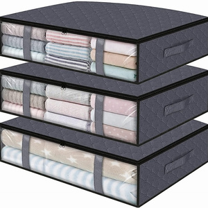 In stock Storage Bins Underbed Storage Containers Organizer with Strong Double Zippers for Home Closet