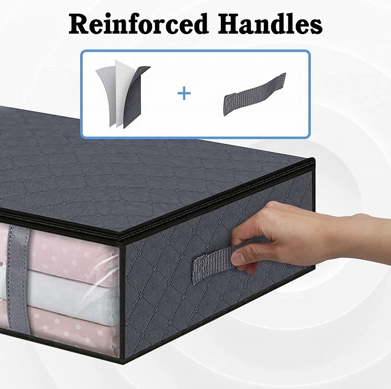 In stock Storage Bins Underbed Storage Containers Organizer with Strong Double Zippers for Home Closet