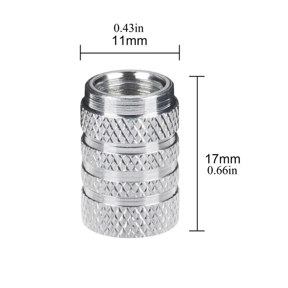 Universal Stock  Knurling Style Tire air Valve Cap Aluminum Tire Wheel Stem 4Pcs/Set  Car Tire Valve  Cap for Cars, Bikes